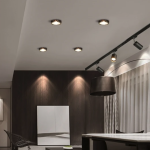 Minimalistische woonkamer verlichting met downlights