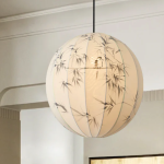 Traditionele Japanse ronde ijzeren stoffen lampenkap kroonluchter