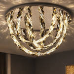 Luxe plafondlamp met gerookte kristallen voor de grote slaapkamer