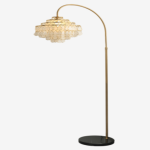 Opal glazen bolvoet boogvloerlamp